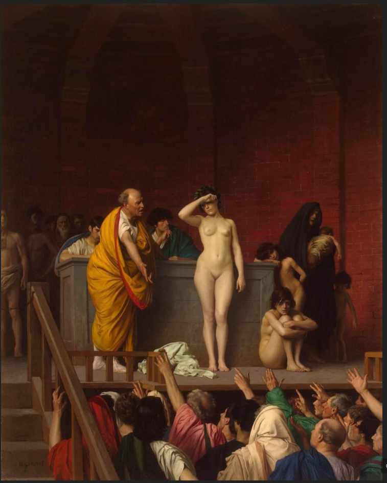 罗马奴隶市场-Jean-Léon Gérôme-想象力加上对人表情行为的理解